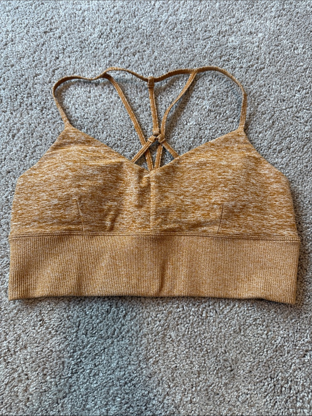 Alo Medium Strappy Bralette in Golden Heather